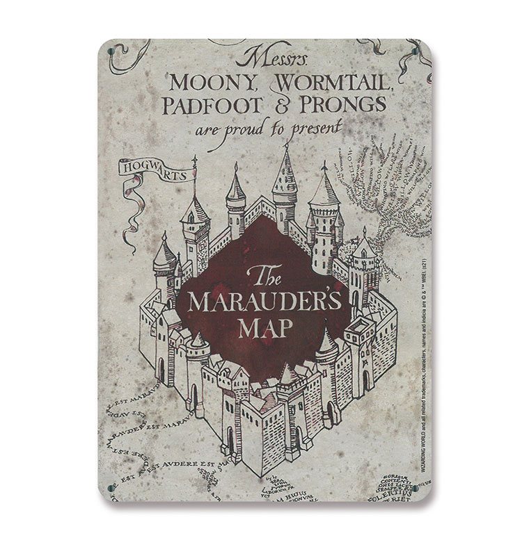 MADE TO ORDER Harry Potter Tin Sign Marauders Map 15 x 21 cm *SPECIAL PRICE* SOLD OUT