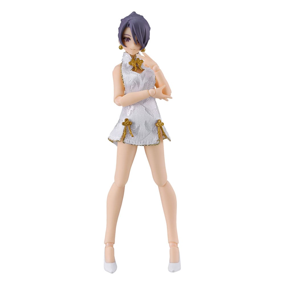 PREORDINE ESAURITO Original Character Figma Action Figure Female Body (Mika) Mini Skirt Chinese Dress Outfit (White) 13 cm