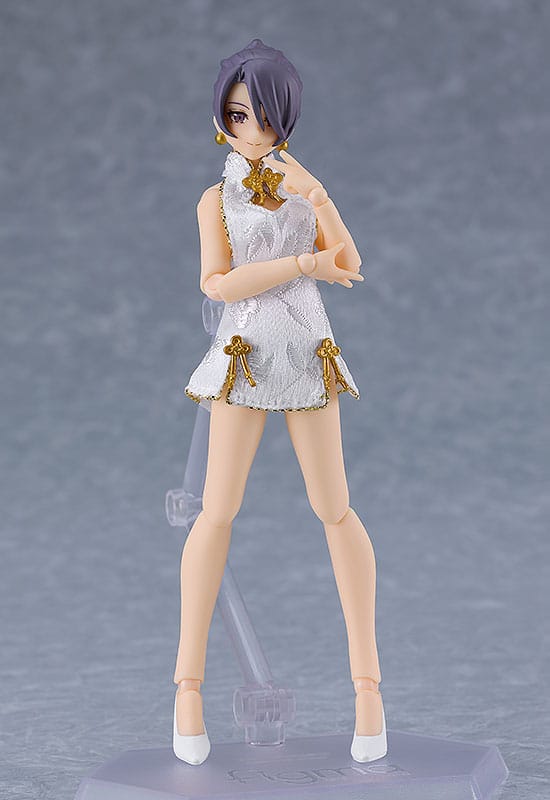 PREORDINE ESAURITO Original Character Figma Action Figure Female Body (Mika) Mini Skirt Chinese Dress Outfit (White) 13 cm