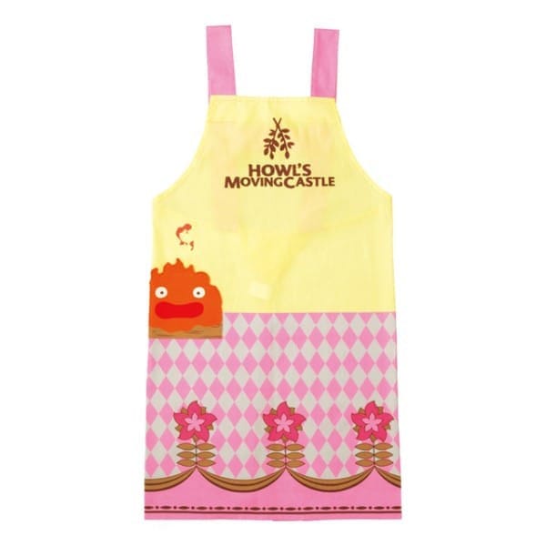 SU ORDINAZIONE Howl's Moving Castle Apron Calcifer & Flower