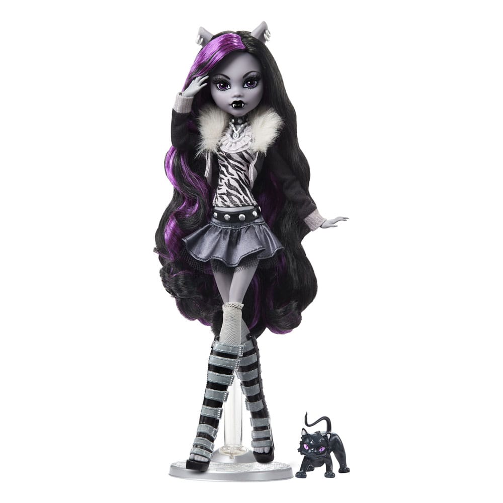 SU ORDINAZIONE Monster High Reel Drama Doll Clawdeen Wolf in Black And White