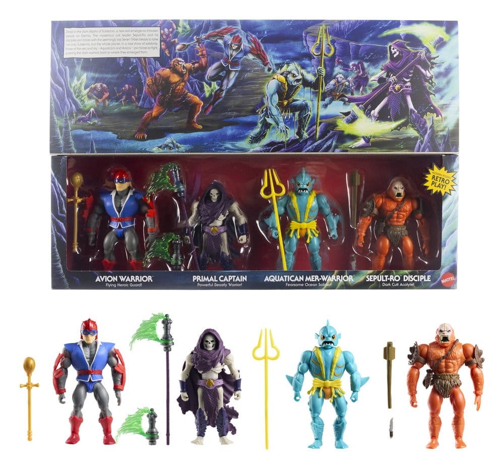 🧪 LAB | SU ORDINAZIONE Masters of the Universe Origins Action Figure 4-Pack Battle for Subternia 14 cm