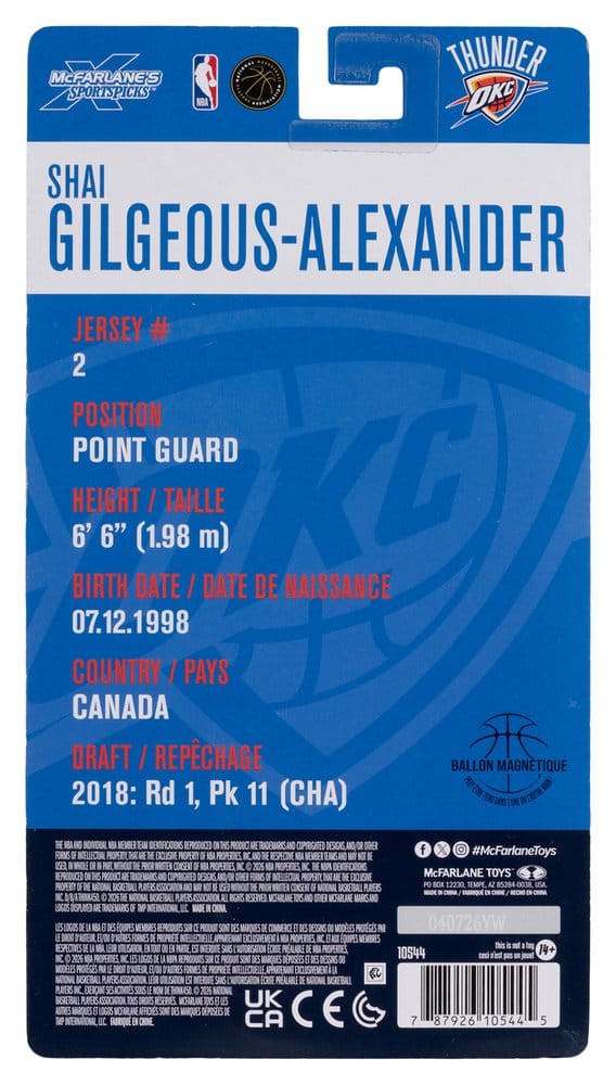 🧪 LAB | SU ORDINAZIONE NBA SportsPicks Action Figure Shai Gilgeous-Alexander (Oklahoma City Thunder) 16 cm