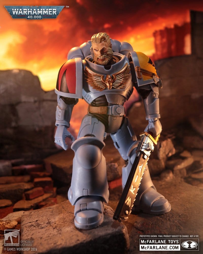 🧪 LAB | SU ORDINAZIONE Warhammer 40,000 Action Figure Grey Hunter (Space Wolves) 18 cm