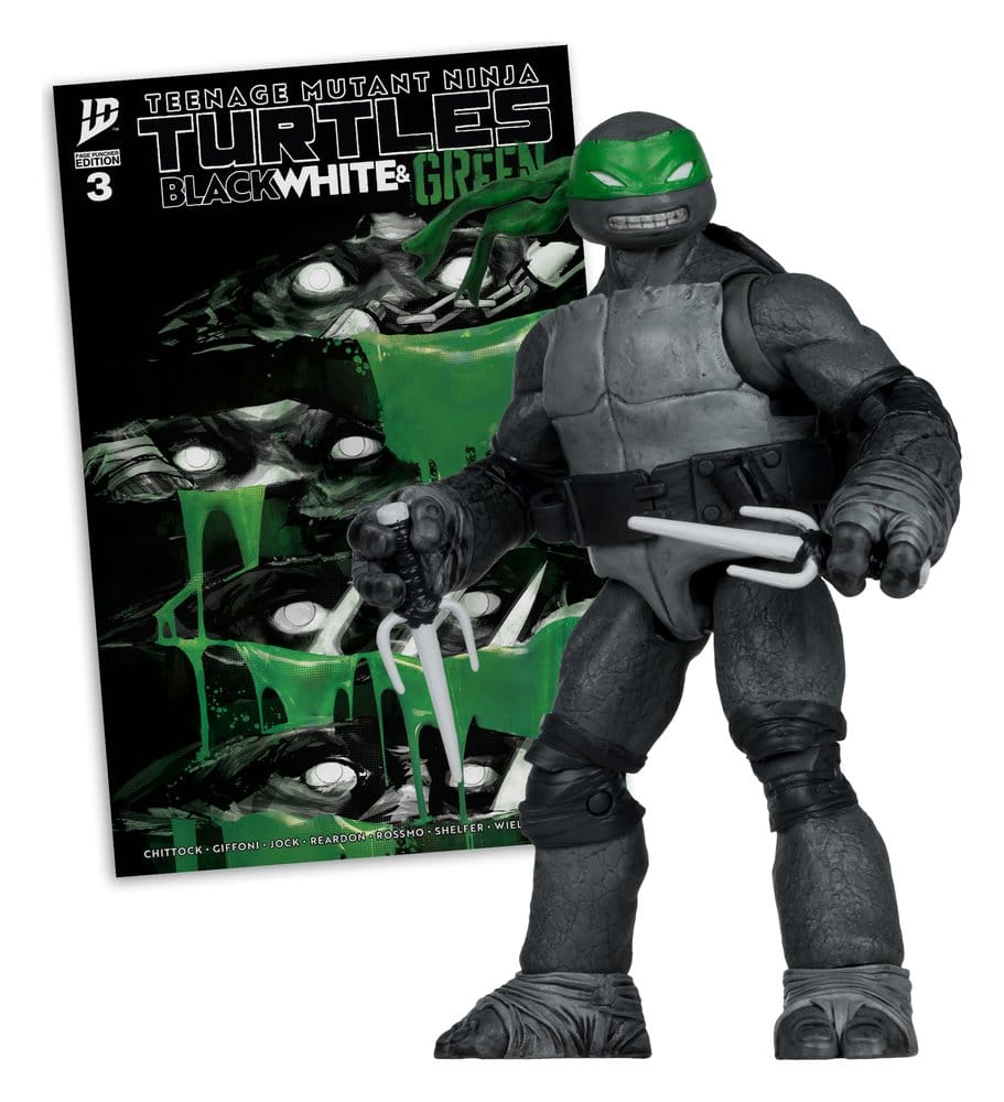 🧪 LAB | SU ORDINAZIONE Teenage Mutant Ninja Turtles Page Punchers Action Figure (Black White & Green) (Red Platinum Edition) 13 cm