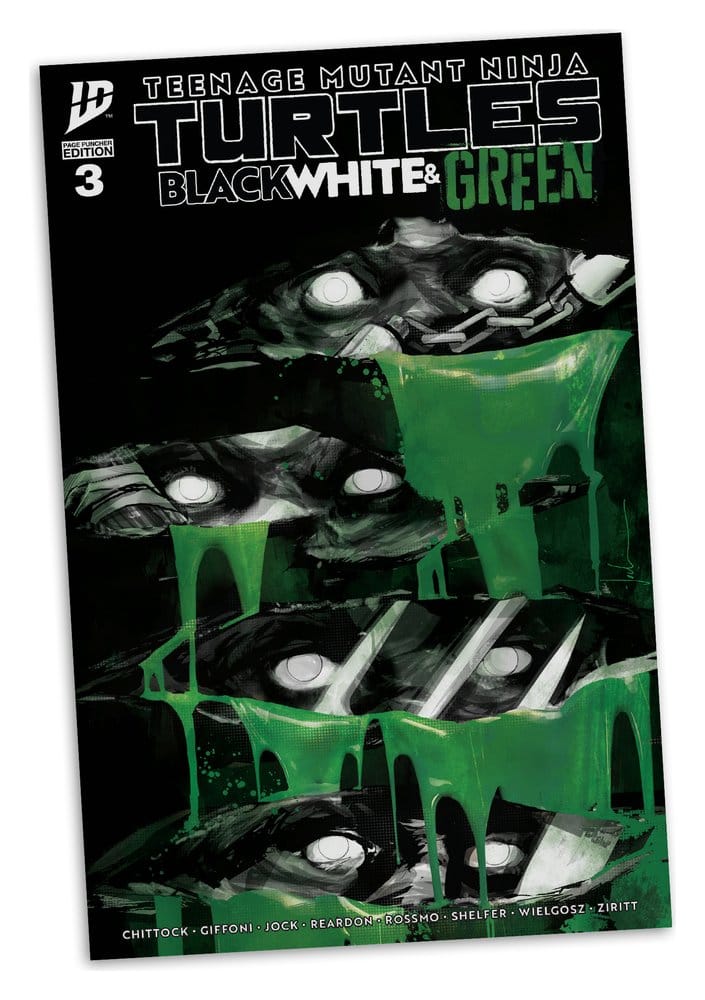 🧪 LAB | SU ORDINAZIONE Teenage Mutant Ninja Turtles Page Punchers Action Figure (Black White & Green) (Red Platinum Edition) 13 cm