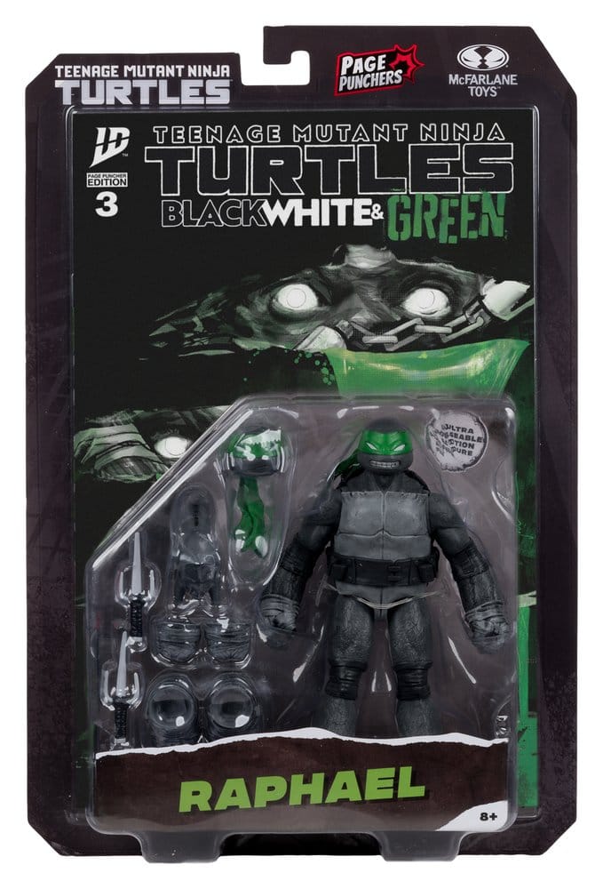 🧪 LAB | SU ORDINAZIONE Teenage Mutant Ninja Turtles Page Punchers Action Figure (Black White & Green) (Red Platinum Edition) 13 cm