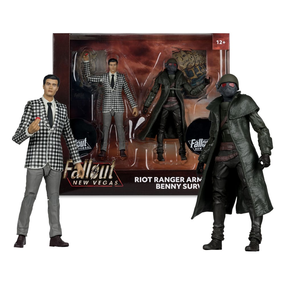 🧪 LAB | SU ORDINAZIONE Fallout: New Vegas Statue 2-Pack Riot Ranger Armor & Benny Survivor 18 cm
