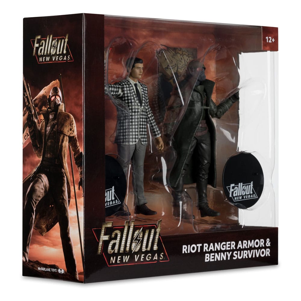 🧪 LAB | SU ORDINAZIONE Fallout: New Vegas Statue 2-Pack Riot Ranger Armor & Benny Survivor 18 cm