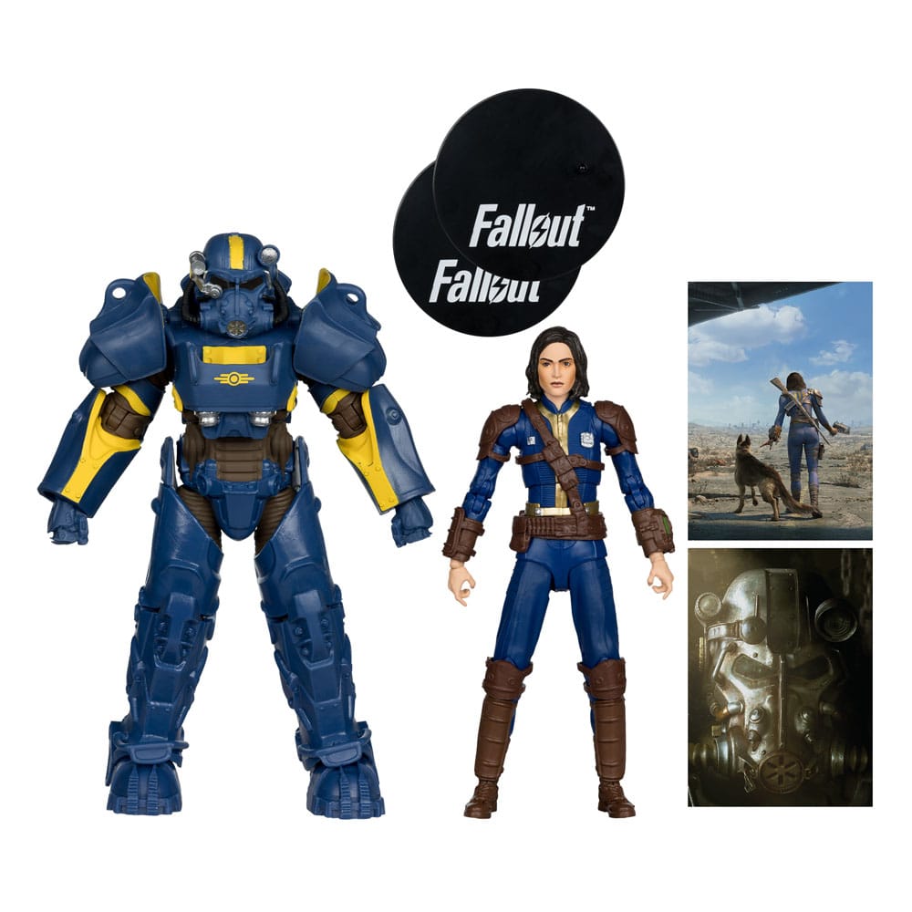 🧪 LAB | SU ORDINAZIONE Fallout 4 Statue 2-Pack T-60 Vault Tec & Sole Survivor 18 cm