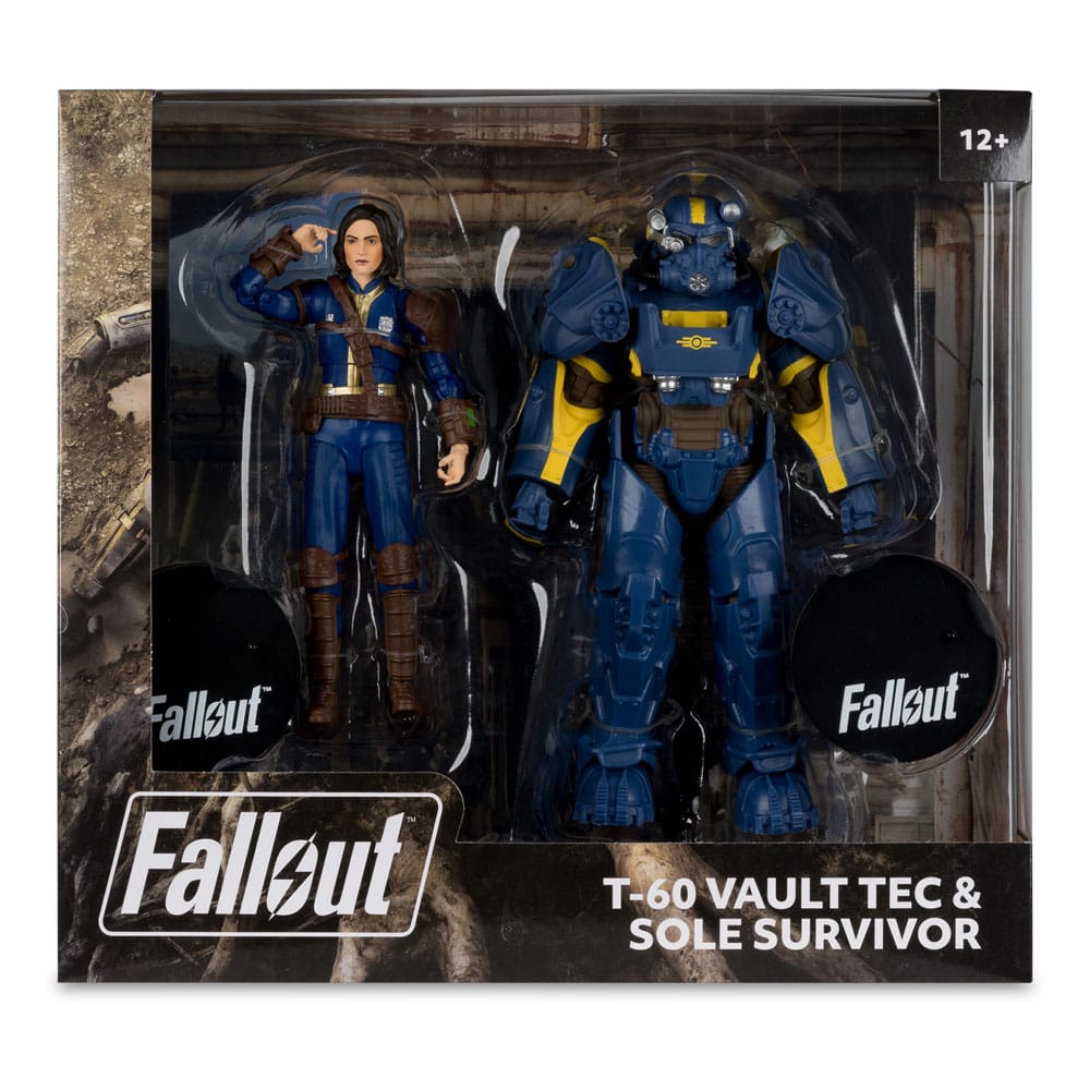 🧪 LAB | SU ORDINAZIONE Fallout 4 Statue 2-Pack T-60 Vault Tec & Sole Survivor 18 cm