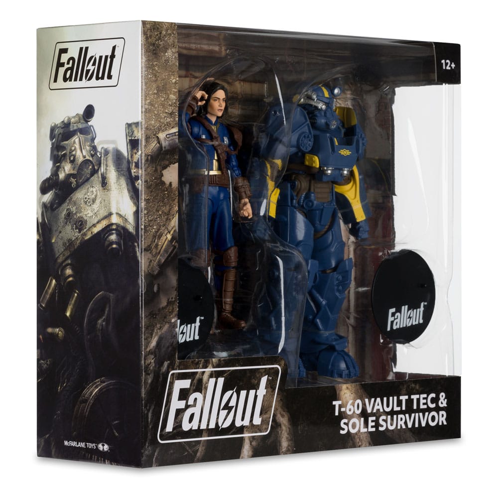 🧪 LAB | SU ORDINAZIONE Fallout 4 Statue 2-Pack T-60 Vault Tec & Sole Survivor 18 cm