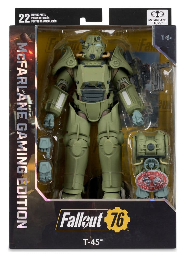 🧪 LAB | SU ORDINAZIONE Fallout 76 Gaming Edition Action Figure T-45 Military Armor (Red Platinum Edition) 20 cm
