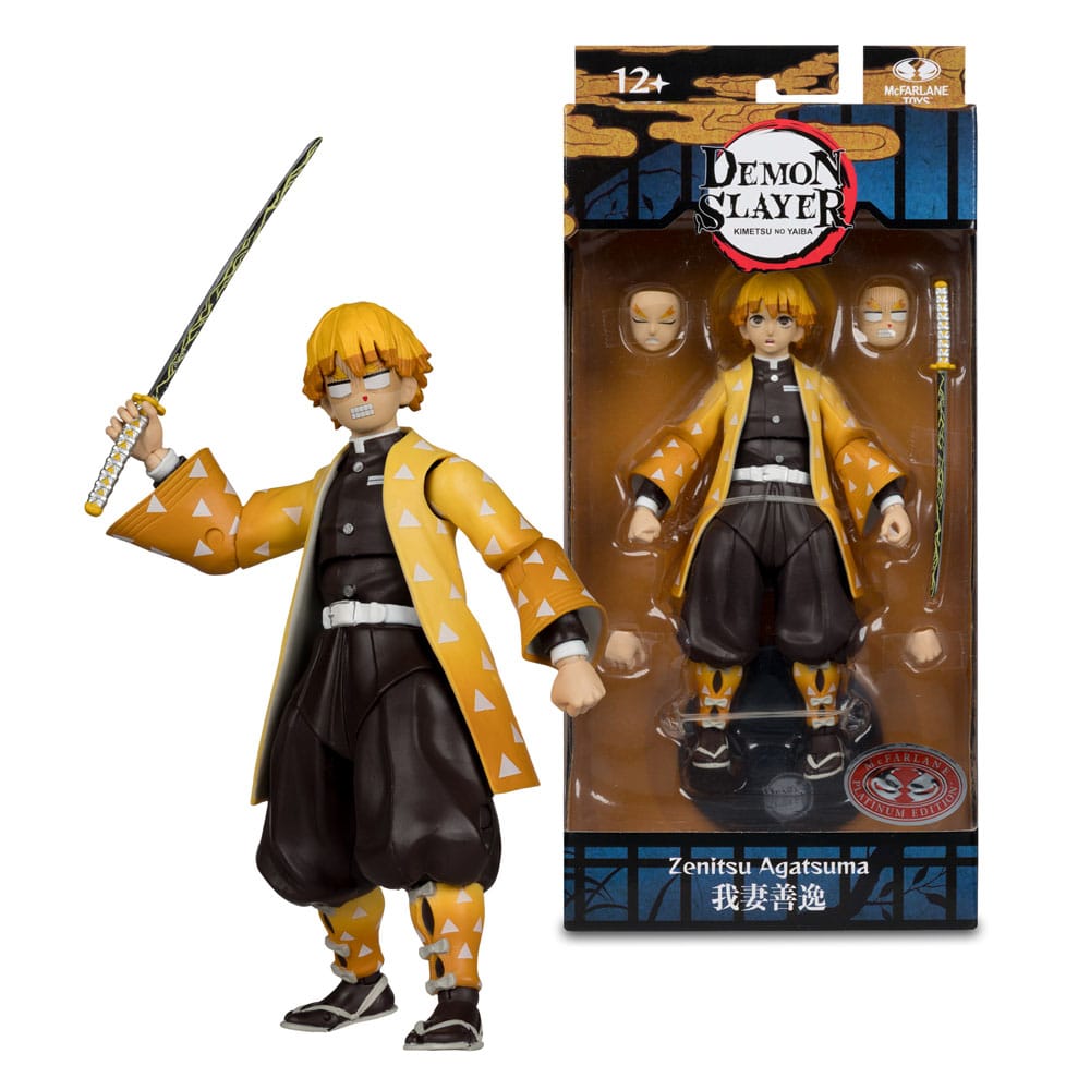 🧪 LAB | SU ORDINAZIONE Demon Slayer: Kimetsu no Yaiba Action Figure Zenitsu Agatsuma Plantinum Edition 15 cm