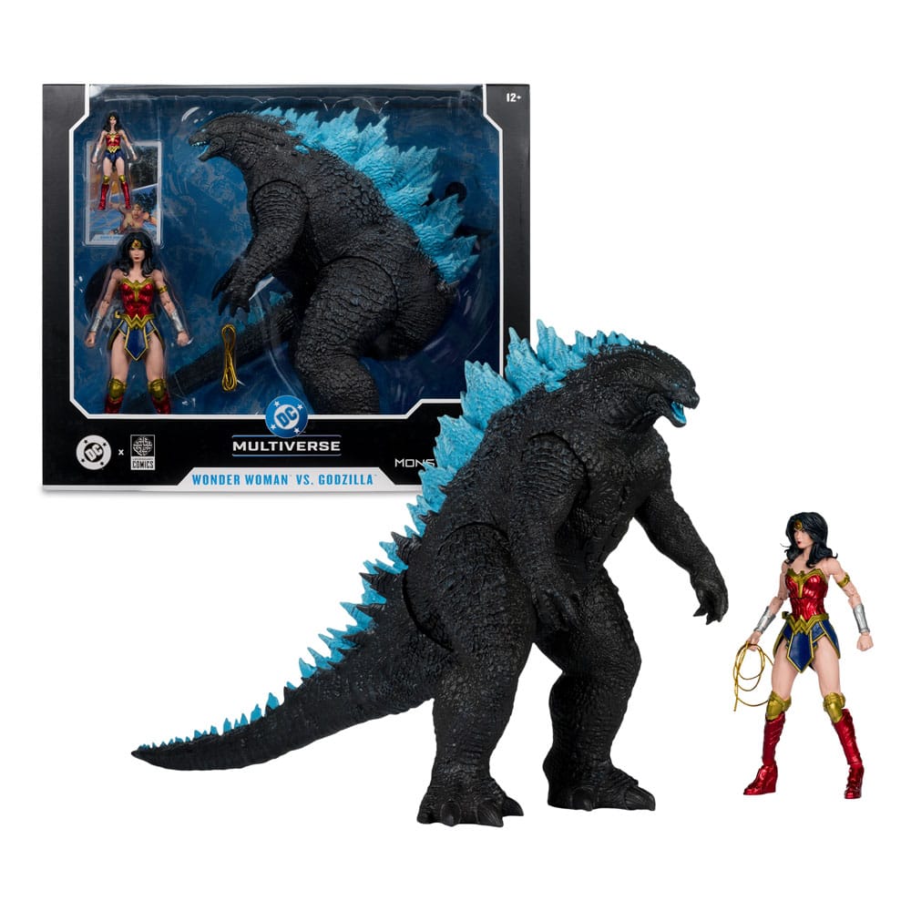 🧪 LAB | SU ORDINAZIONE DC Justice League Monsterverse DC Multiverse Action Figures 2-Pack Wonder Woman Vs. Atomic Blast Godzilla 18 cm