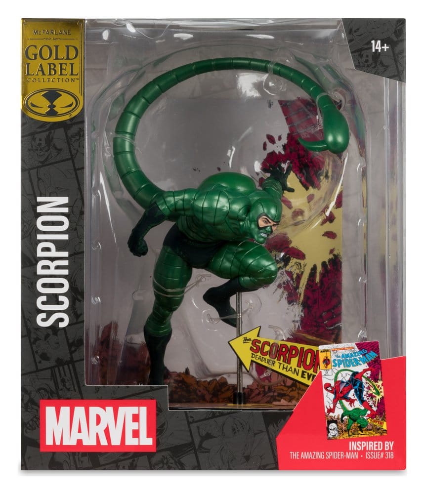 🧪 LAB | SU ORDINAZIONE Marvel PVC Statue !/10 Scorpion (Metallic) (The Amazing Spider-Man #318) (Gold Label) 18 cm