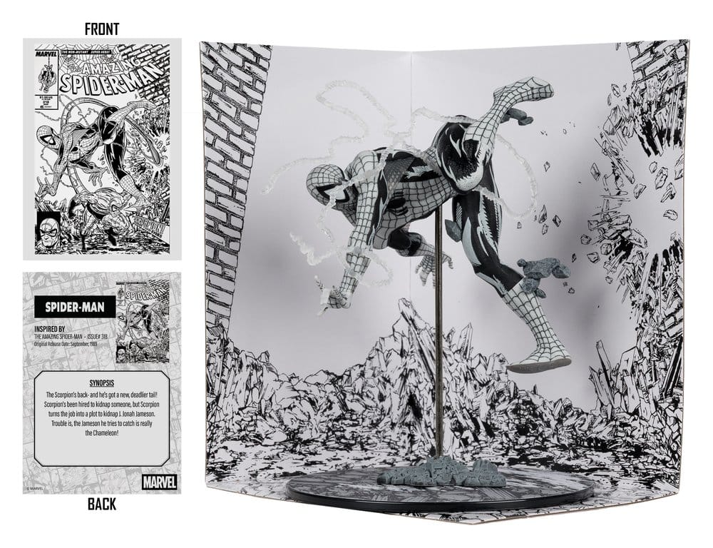 🧪 LAB | SU ORDINAZIONE Marvel PVC Statue !/10 Spider-Man (Line Art) (The Amazing Spider-Man #318) (Gold Label) 17 cm