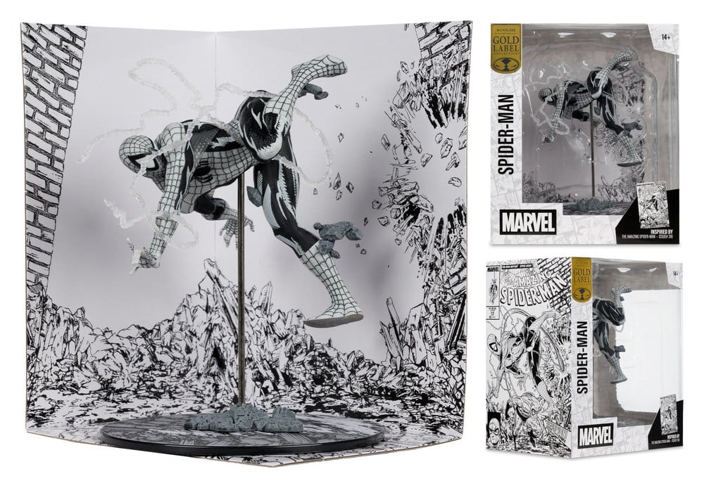🧪 LAB | SU ORDINAZIONE Marvel PVC Statue !/10 Spider-Man (Line Art) (The Amazing Spider-Man #318) (Gold Label) 17 cm
