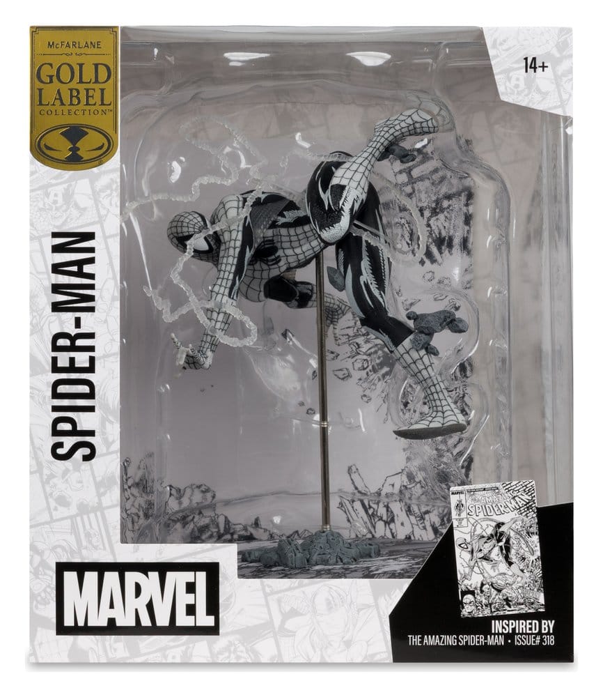 🧪 LAB | SU ORDINAZIONE Marvel PVC Statue !/10 Spider-Man (Line Art) (The Amazing Spider-Man #318) (Gold Label) 17 cm