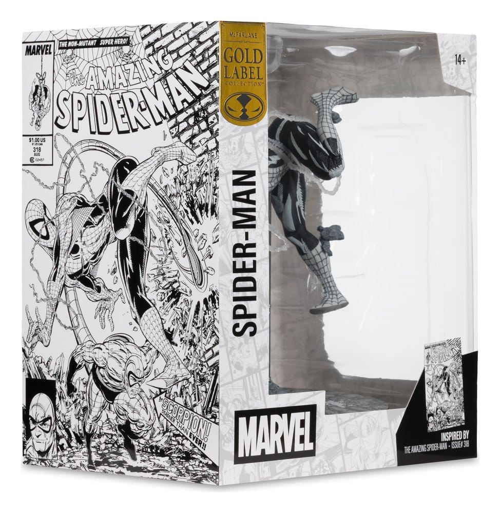 🧪 LAB | SU ORDINAZIONE Marvel PVC Statue !/10 Spider-Man (Line Art) (The Amazing Spider-Man #318) (Gold Label) 17 cm