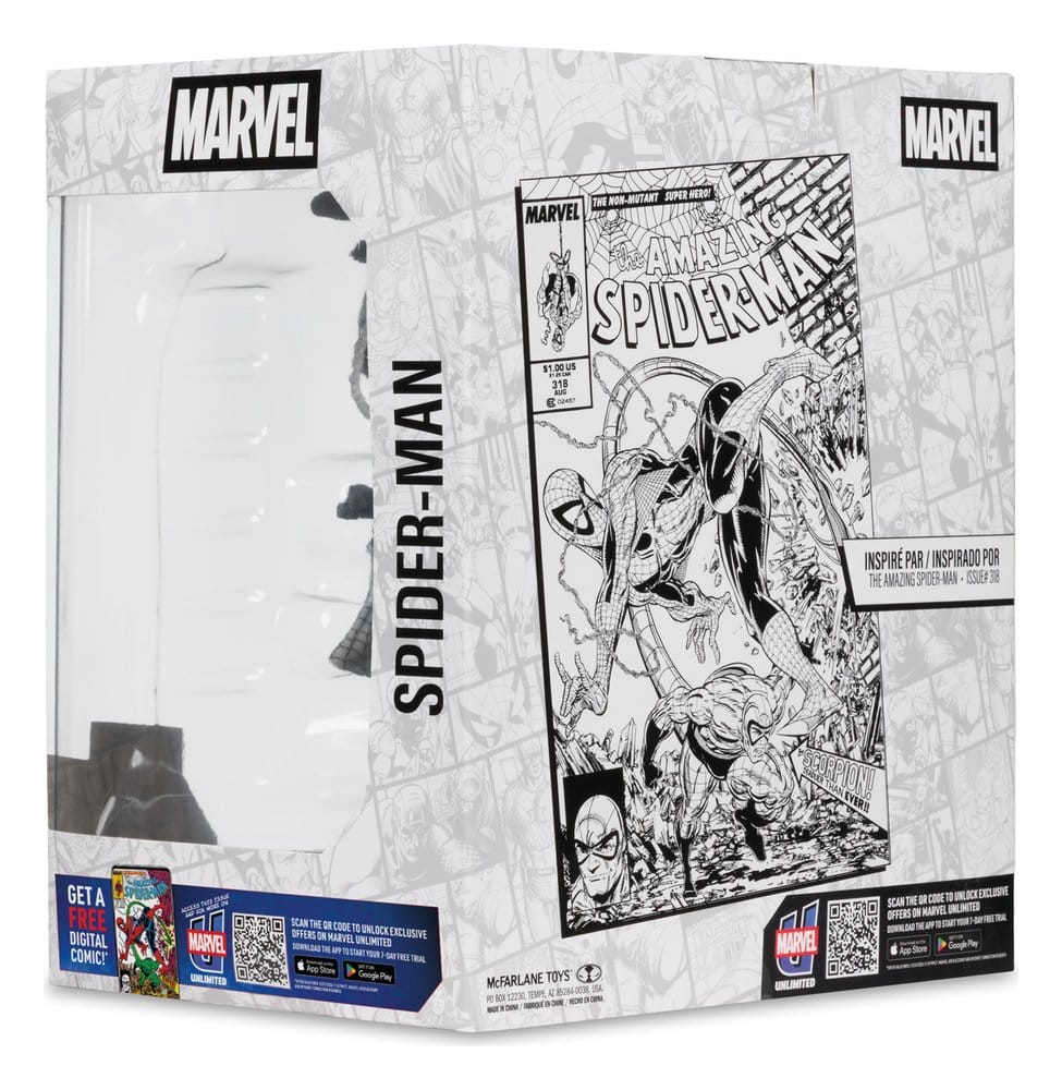 🧪 LAB | SU ORDINAZIONE Marvel PVC Statue !/10 Spider-Man (Line Art) (The Amazing Spider-Man #318) (Gold Label) 17 cm