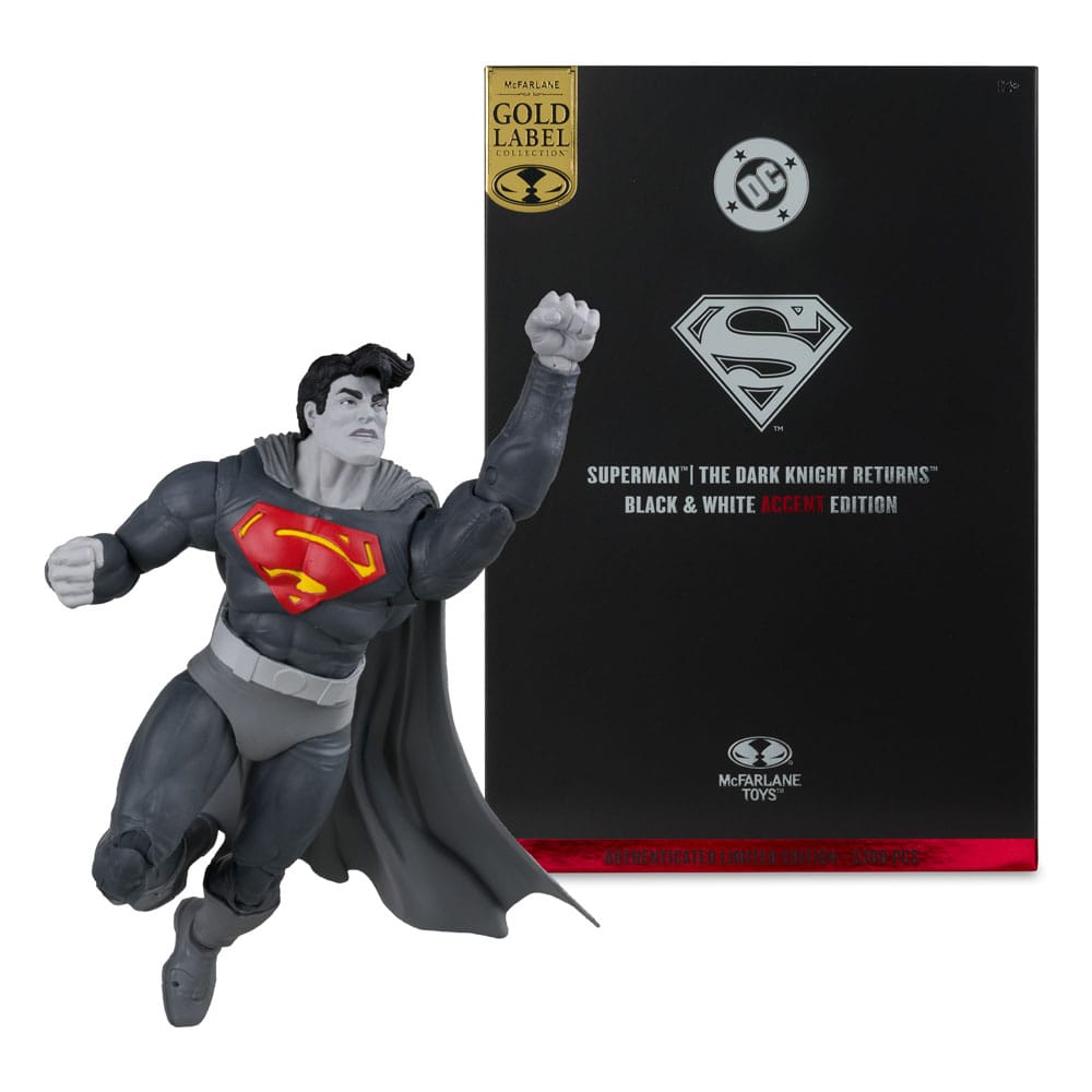 🧪 LAB | SU ORDINAZIONE DC Multiverse Action Figure Superman (The Dark Knight Returns) (Black & White Accent Edition) (Gold Label) 18 cm