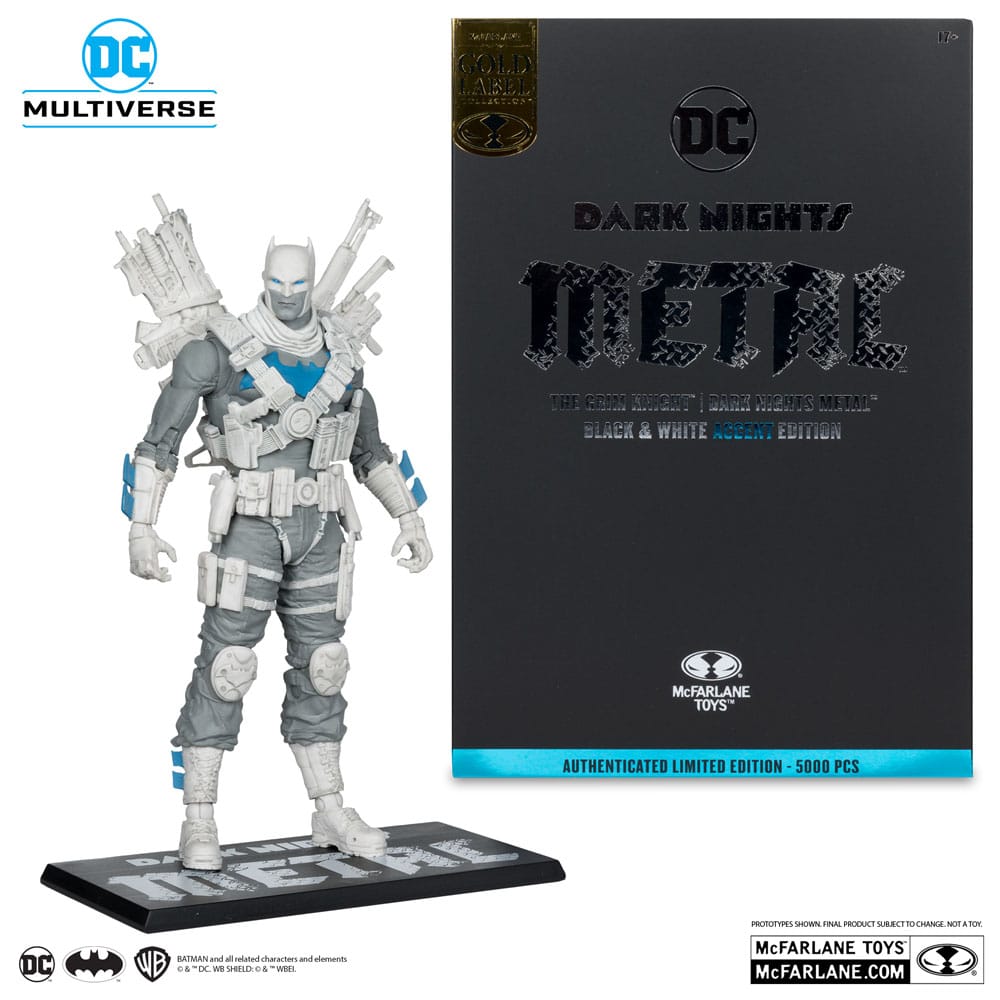 🧪 LAB | SU ORDINAZIONE DC Multiverse Action Figure The Grim Knight (Dark Nights Metal) (Black & White Accent Edition) (Gold Label) 18 cm