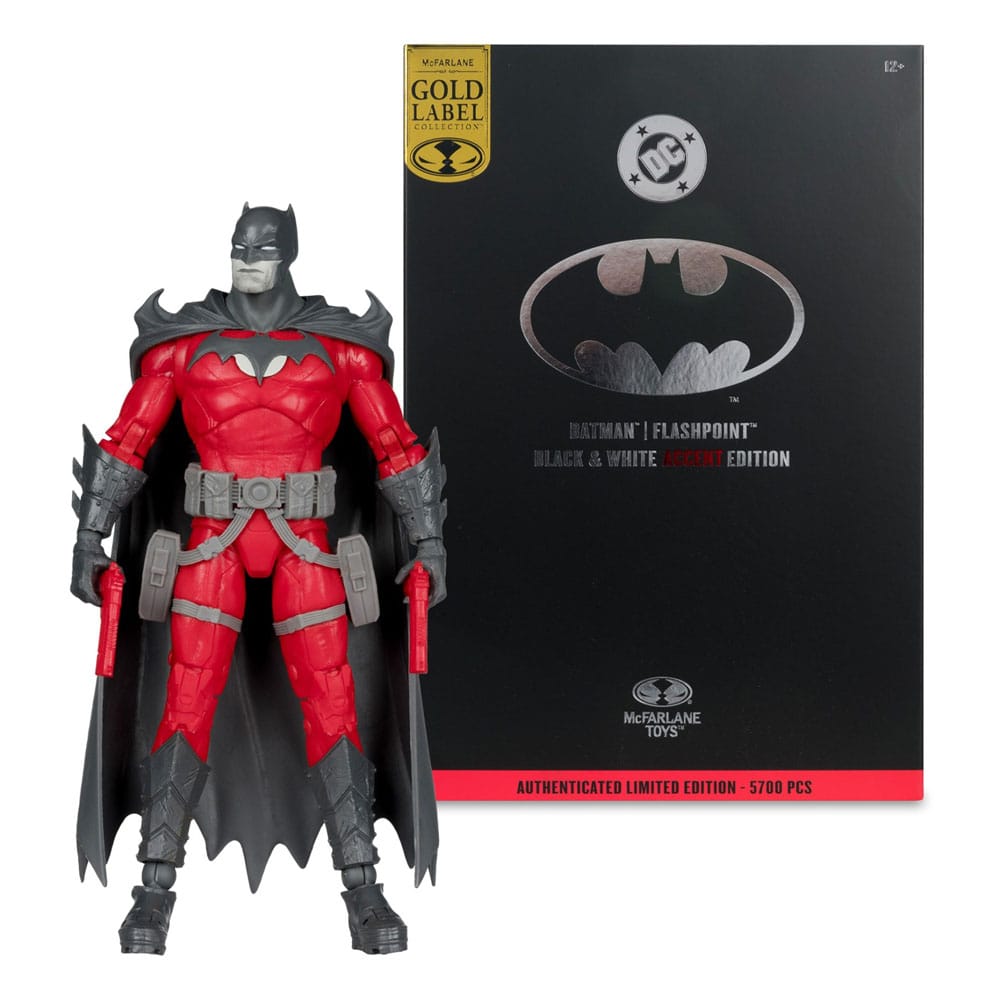 🧪 LAB | SU ORDINAZIONE DC Multiverse Action Figure Batman (Flashpoint) (Black & White Accent Edition) (Gold Label) 18 cm
