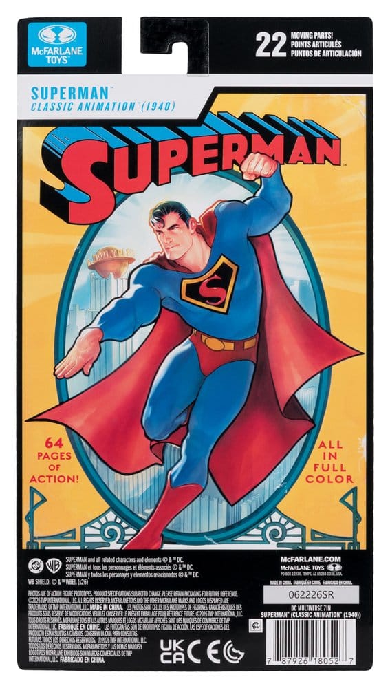 🧪 LAB | SU ORDINAZIONE DC Multiverse Action Figure Superman (Classic Animation 1940) 19 cm