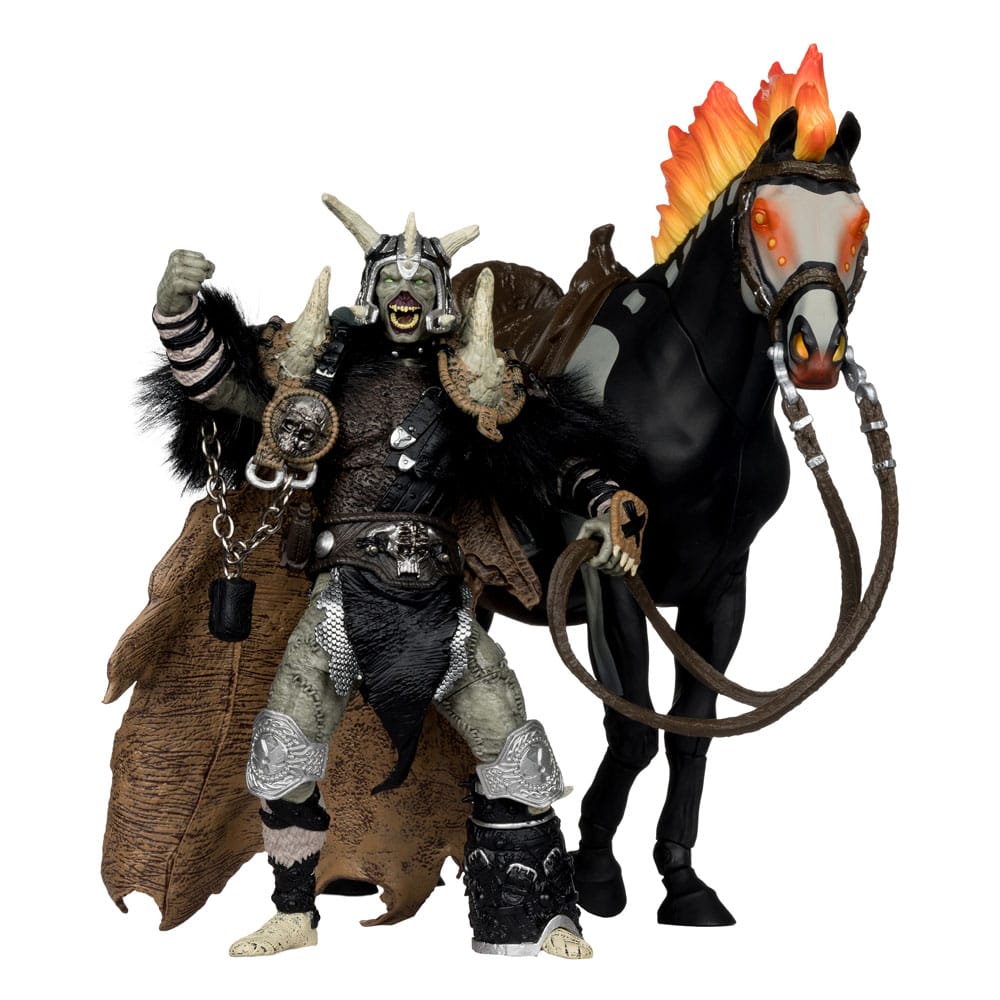 SU ORDINAZIONE Spawn Action Figure Bloodaxe with Horse (Spawn: The Dark Ages) (McFarlane Toys 30th Anniversary) (Gold Label) 18 cm