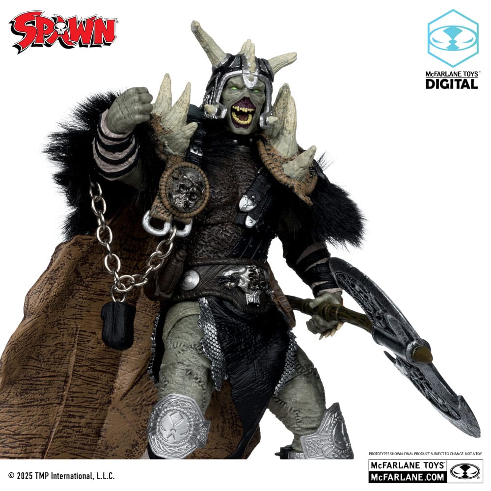 🧪 LAB | SU ORDINAZIONE Spawn Action Figure Bloodaxe with Horse (Spawn: The Dark Ages) (McFarlane Toys 30th Anniversary) (Gold Label) 18 cm