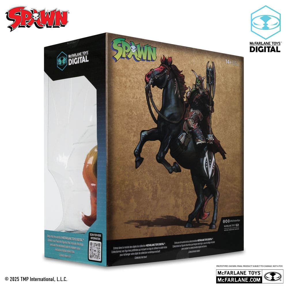 🧪 LAB | SU ORDINAZIONE Spawn Action Figure Bloodaxe with Horse (Spawn: The Dark Ages) (McFarlane Toys 30th Anniversary) (Gold Label) 18 cm