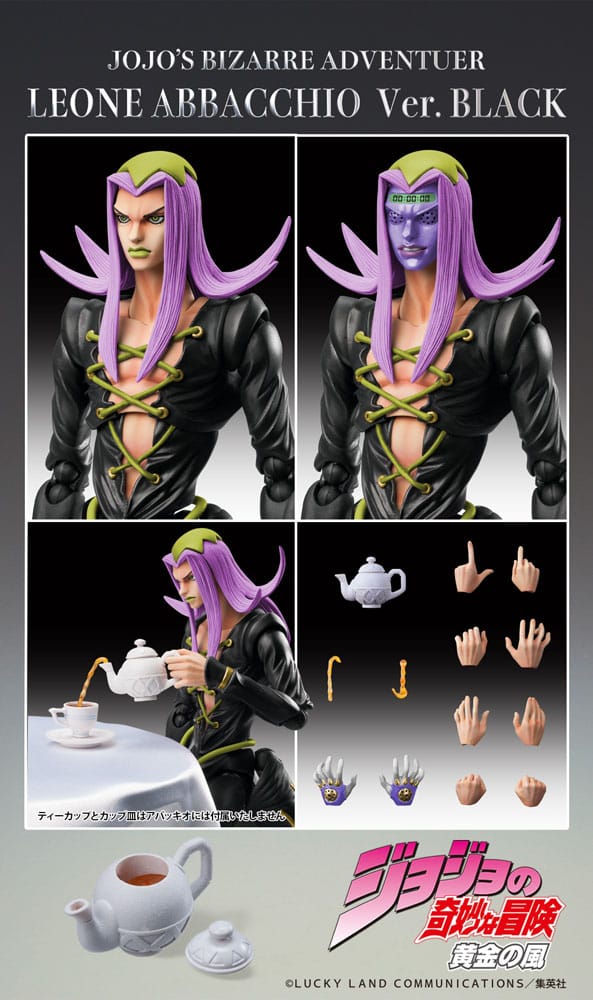PREORDINE+ 02/2026 JoJo's Bizarre Adventure Part 5 Super Action Action Figure Chozokado Leone Abbacchio Black Ver. 16 cm