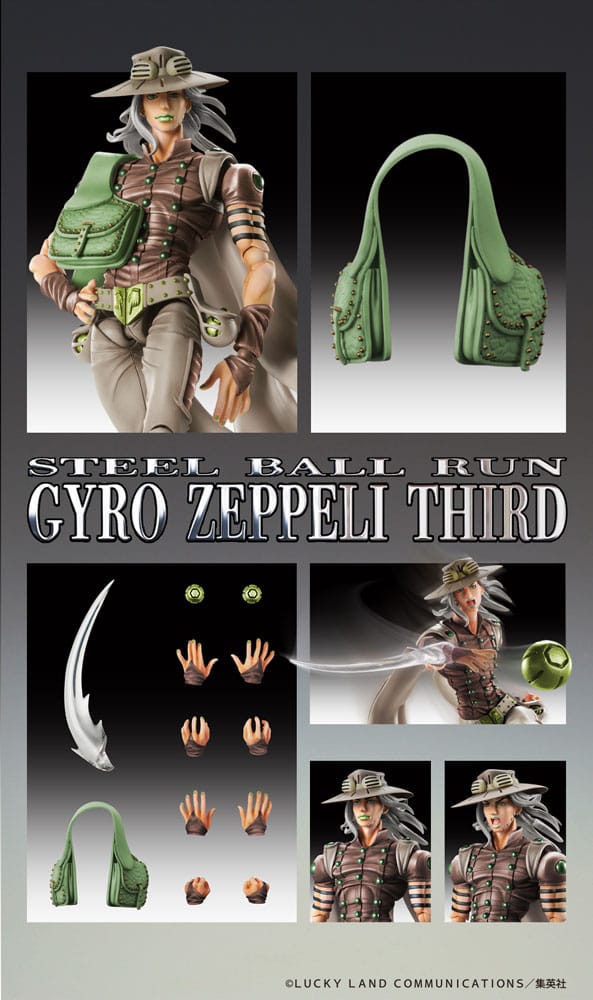 PREORDINE+ 01/2026 JoJo's Bizarre Adventure Part7 Steel Ball Run Super Action Action Figure Chozokado Gyro Zeppeli Third 16 cm