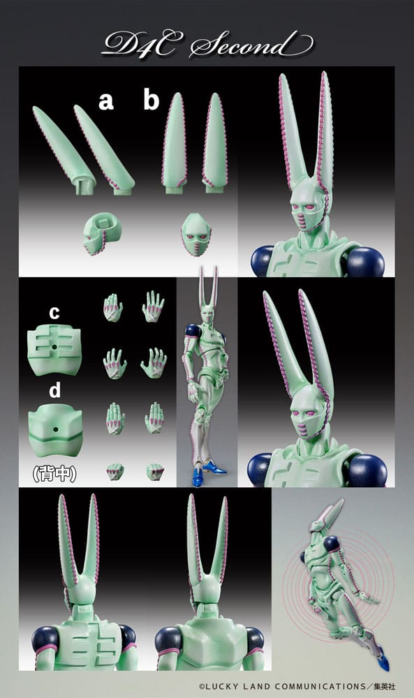 PREORDINE+ 12/2025 JoJo's Bizarre Adventure Part7 Steel Ball Run Super Action Action Figure Chozokado D4C Second 20 cm