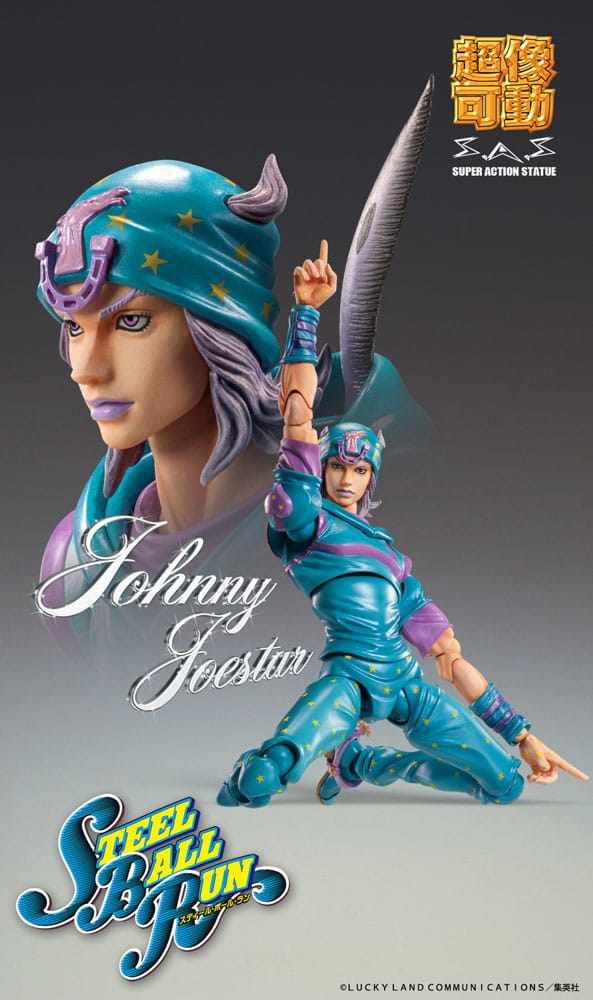 PREORDINE+ 12/2025 JoJo's Bizarre Adventure Part7 Steel Ball Run Super Action Action Figure Chozokado Johnny Joestar Second 15 cm