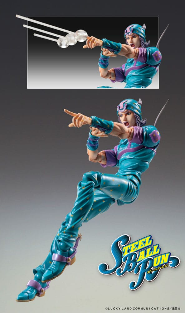 PREORDINE+ 12/2025 JoJo's Bizarre Adventure Part7 Steel Ball Run Super Action Action Figure Chozokado Johnny Joestar Second 15 cm