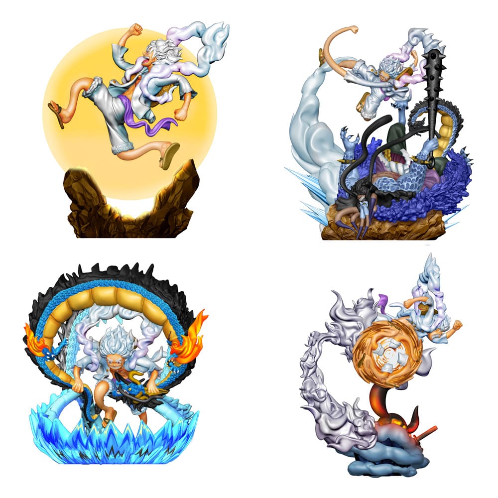 SU ORDINAZIONE One Piece Petitrama PVC Mini Statue Logbox Re Birth Gear Fifth Special Set 9 cm