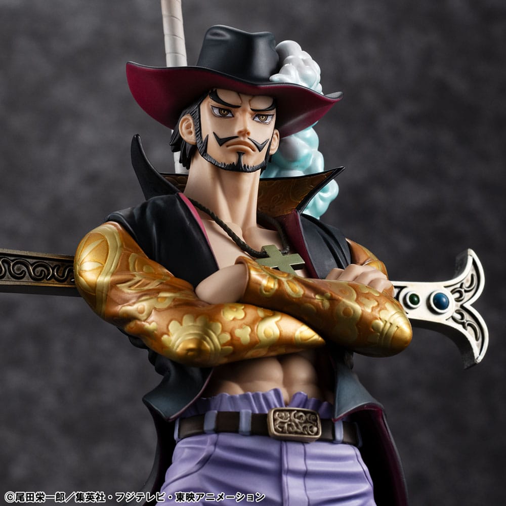 SU ORDINAZIONE One Piece P.O.P SA-MAXIMUM PVC Statue Hawk Eye Dracule Mihawk Ver. R 29 cm