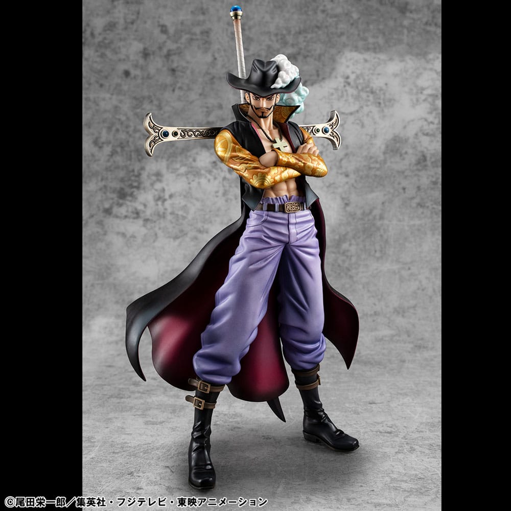 SU ORDINAZIONE One Piece P.O.P SA-MAXIMUM PVC Statue Hawk Eye Dracule Mihawk Ver. R 29 cm