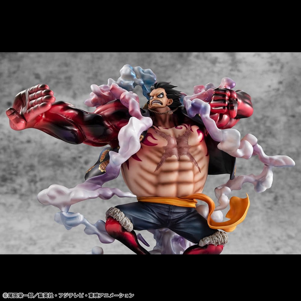 PREORDINE+ 06/2027 One Piece Portrait.Of.Pirates SA-Maximum PVC Figure Monkey D. Luffy Gear 4 Bounce-Man 10th Limited Ver. 30 cm