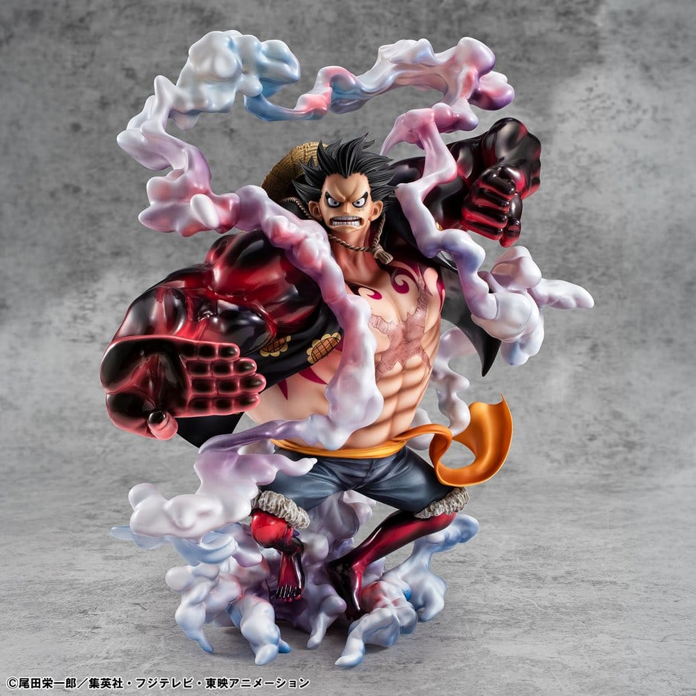 PREORDINE+ 06/2027 One Piece Portrait.Of.Pirates SA-Maximum PVC Figure Monkey D. Luffy Gear 4 Bounce-Man 10th Limited Ver. 30 cm