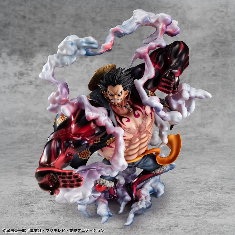 PREORDINE+ 06/2027 One Piece Portrait.Of.Pirates SA-Maximum PVC Figure Monkey D. Luffy Gear 4 Bounce-Man 10th Limited Ver. 30 cm