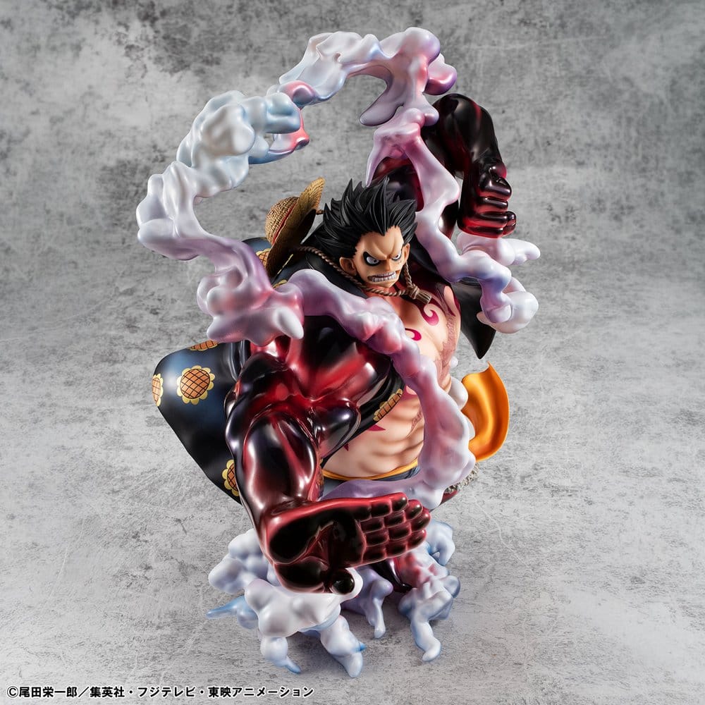 PREORDINE+ 06/2027 One Piece Portrait.Of.Pirates SA-Maximum PVC Figure Monkey D. Luffy Gear 4 Bounce-Man 10th Limited Ver. 30 cm