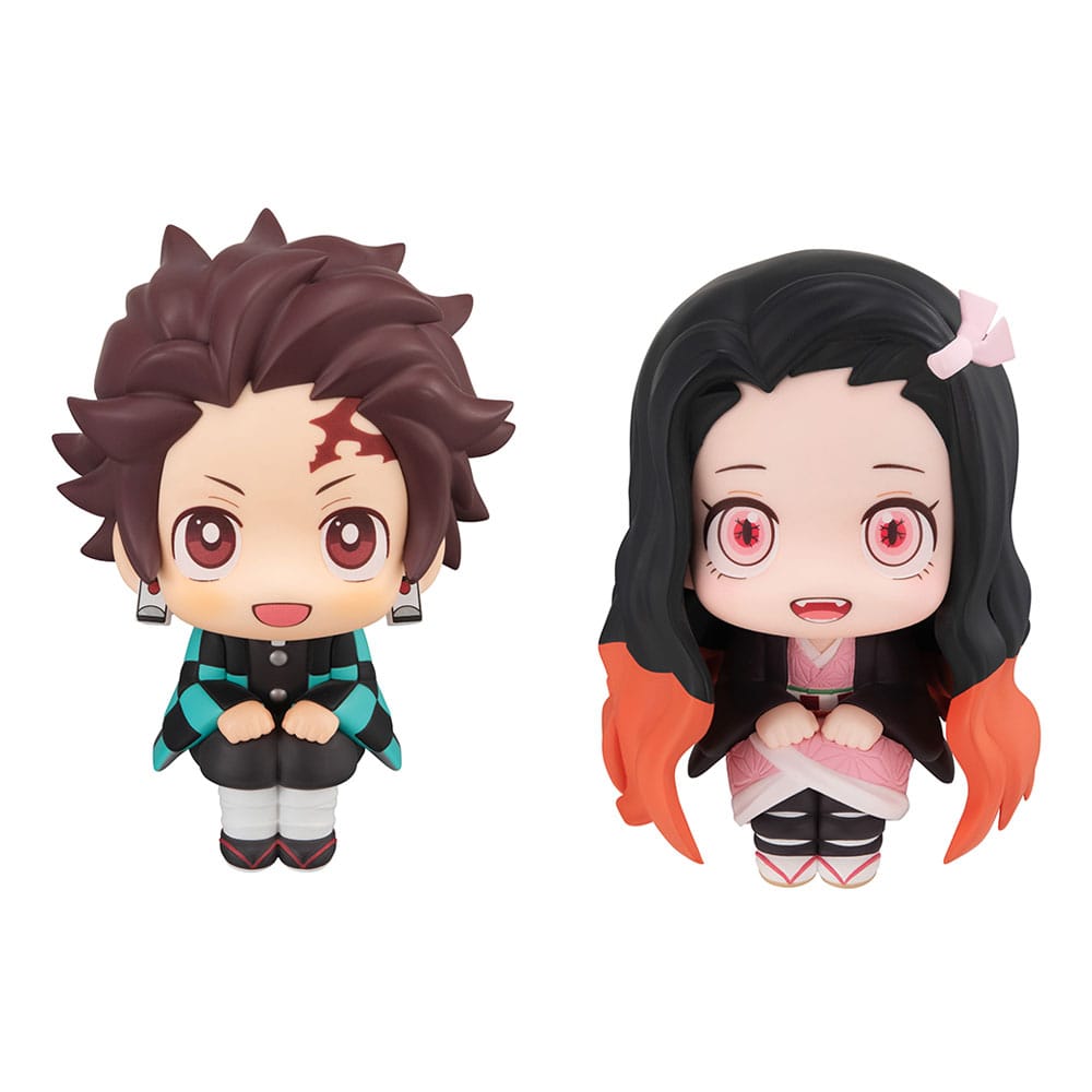 PREORDINE ESAURITO Demon Slayer: Kimetsu no Yaiba Look Up PVC Statue Tanjiro Kamado Sharp face Ver. & Nezuko Kamado Conquered the sun Ver. 11 cm (with gift)