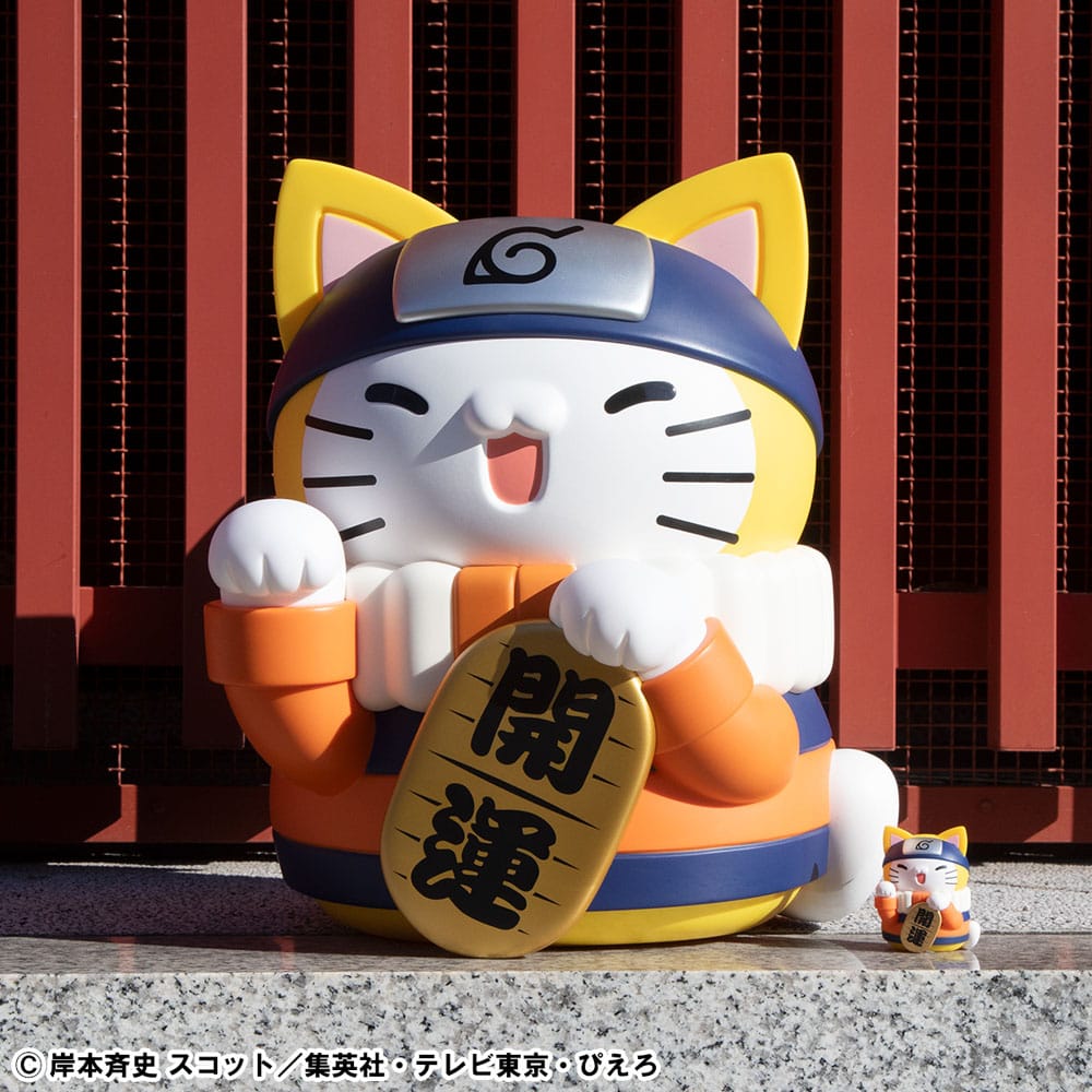 PREORDINE CHIUSO 12/2025 Naruto Shippuden Mega Cat Project Nyanto! The Big Nyaruto Series Trading Figure Nyaruto Fortune Cats Giant Ver. 34 cm (PREORDINE NON CANCELLABILE)