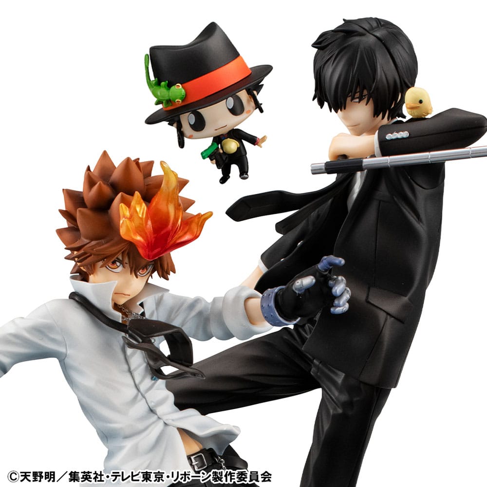 PREORDER+ CLOSED 04/2026 Katekyo Hitman Reborn! GEM Series PVC Statue Tsunayoshi Sawada & Kyoya Hibari & Reborn Set 21 cm (PREORDER NON-CANCELABLE)