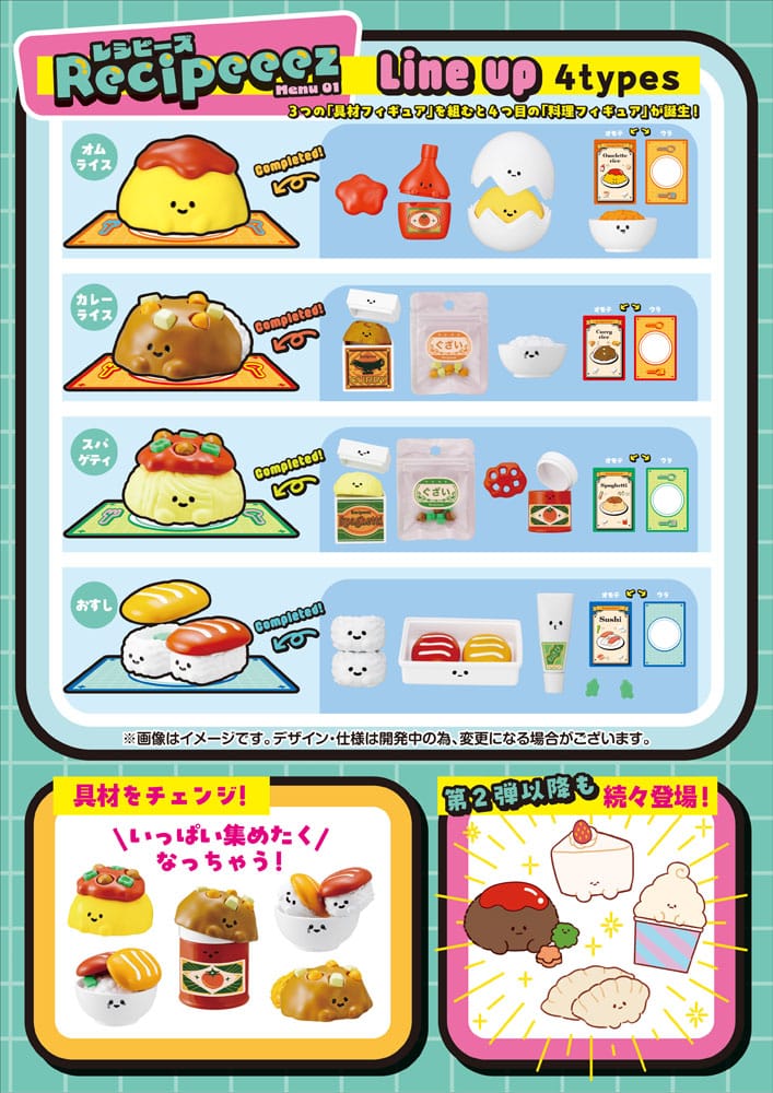 SU ORDINAZIONE Recipeeez Mini Figure Menu 01 3 cm Assortment (4)
