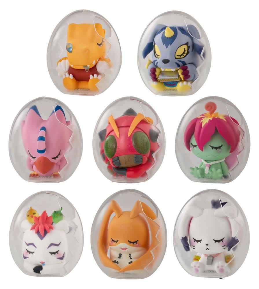PREORDINE+ 08/2027 Digimon Adventure Mega Egg Figure Mini Figures Good Night Digicolle! 8 cm Blind Box Display (8)
