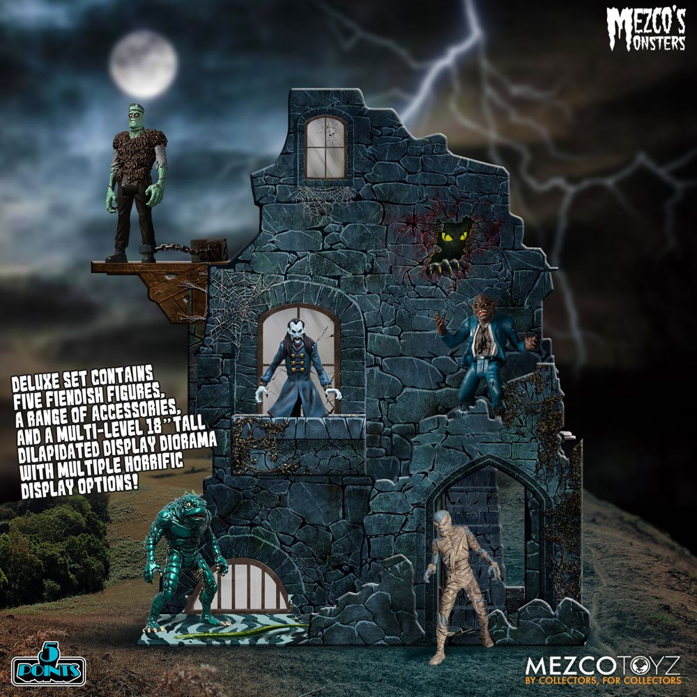 AUF BESTELLUNG Mezco's Monsters 5 Points Actionfiguren Tower of Fear Deluxe Set 9 cm *SONDERPREIS*